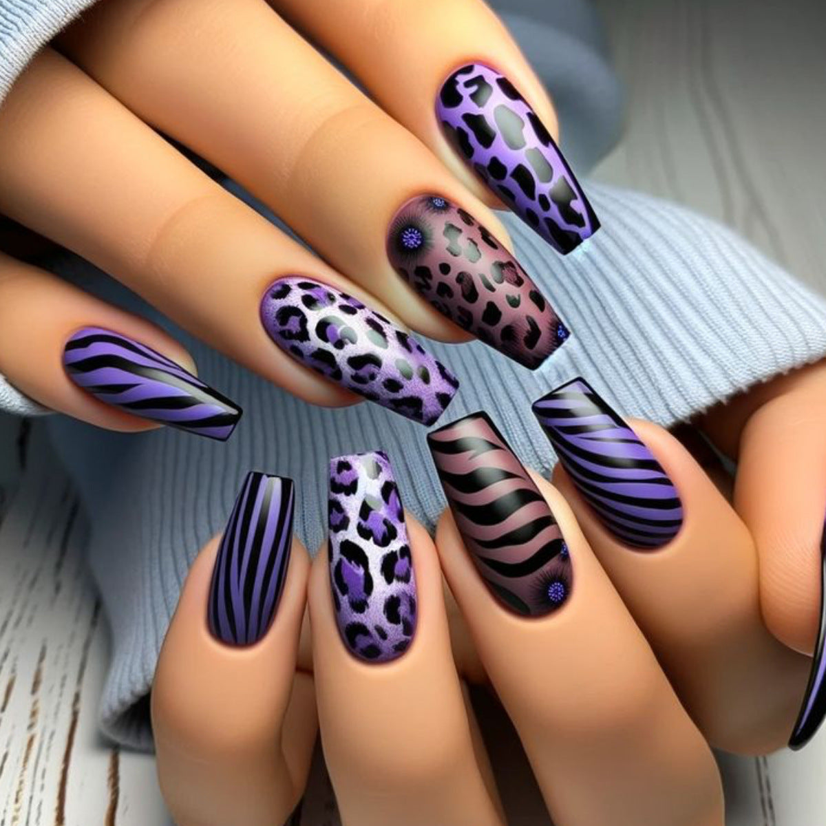 Trendy Tierdruck Nail Art Set Brehn
