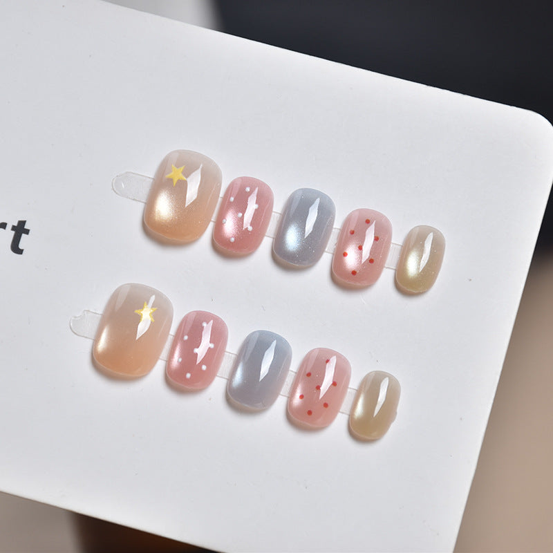 Künstlerisches Mischdesign Press-On Nagelset Brehn