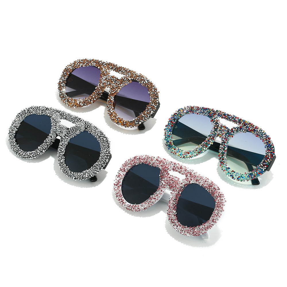 Damen modische Sonnenbrille mit glamourösem Strassrahmen Brehn