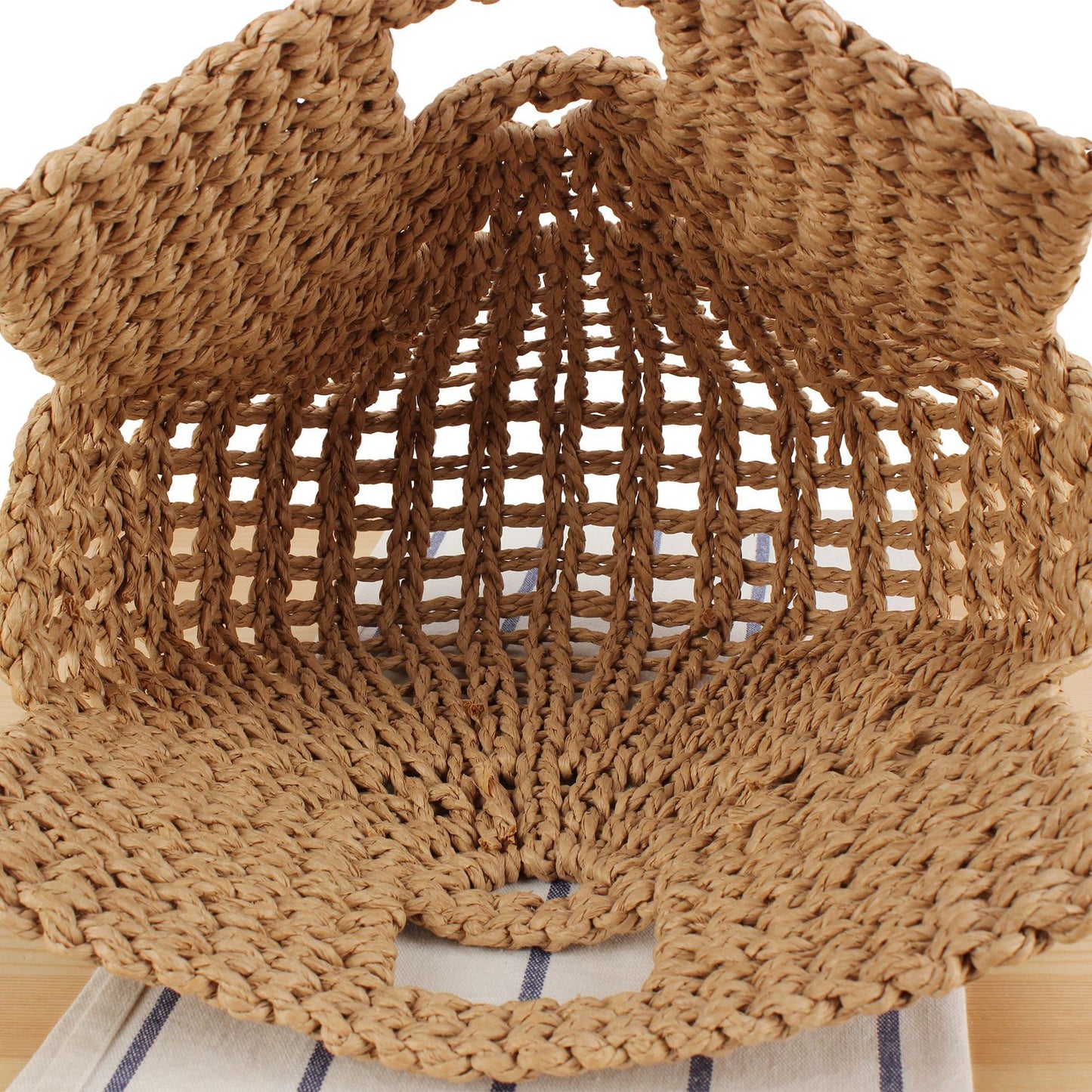 Handgeknüpfte Korbtasche mit Strukturiertem Design Brehn
