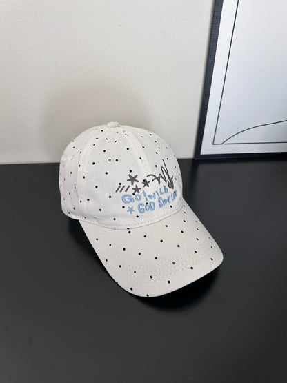 Damen Trendy gepunktete bestickte Baseballmütze Brehn