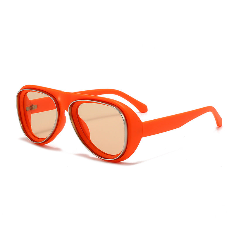 Damen modische Retro-Sonnenbrille mit breitem Rahmen Brehn