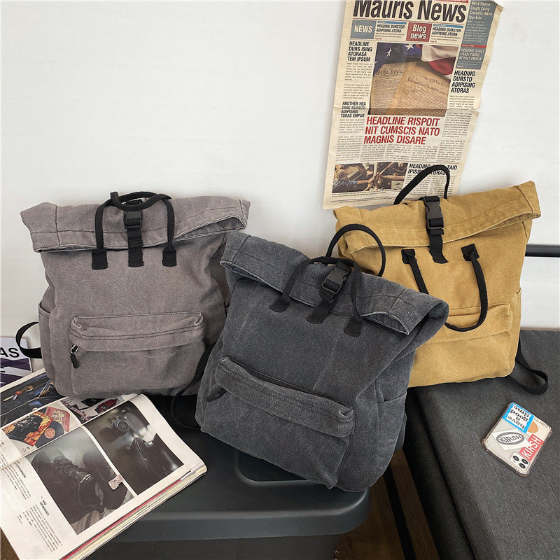 Stylische Roll-Top Canvas-Rucksack Brehn