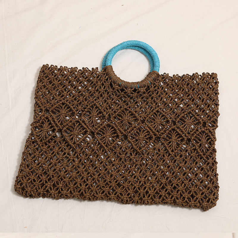 Damen Handgefertigte Strandtasche mit auffälligem Ringgriff Brehn