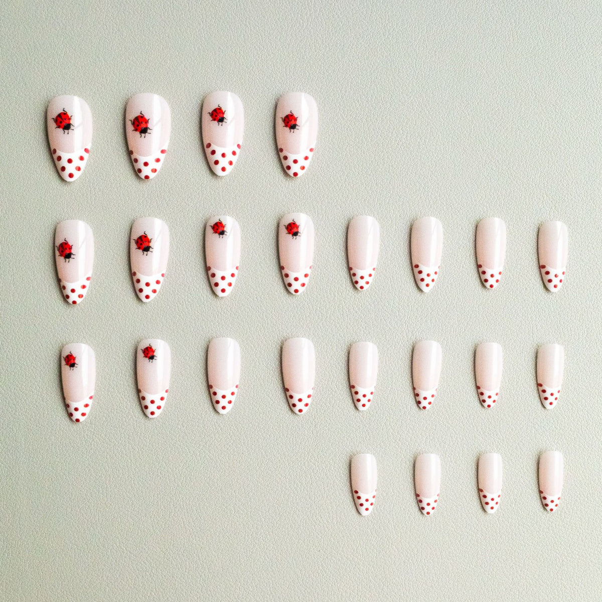 Künstlerisches Marienkäfer-Themen-Nagelkunst-Kit