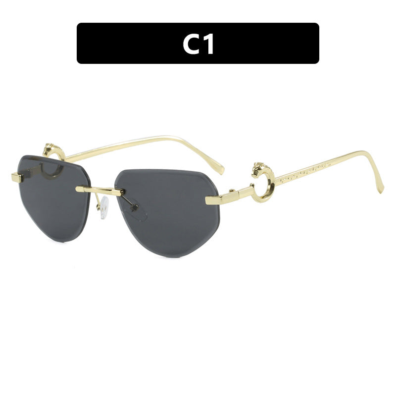 Damen trendige schicke Sonnenbrille im modernen Design mit filigranem Metallrahmen Brehn