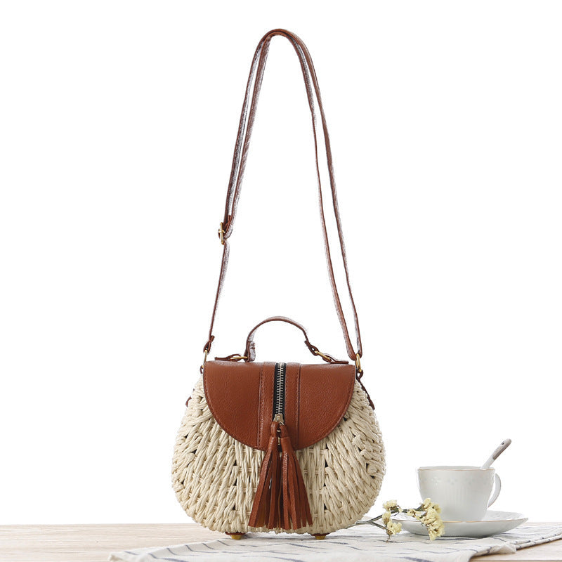 Handtasche mit Einzigartigem Geflochtenem Design und Eleganter Klappe Brehn