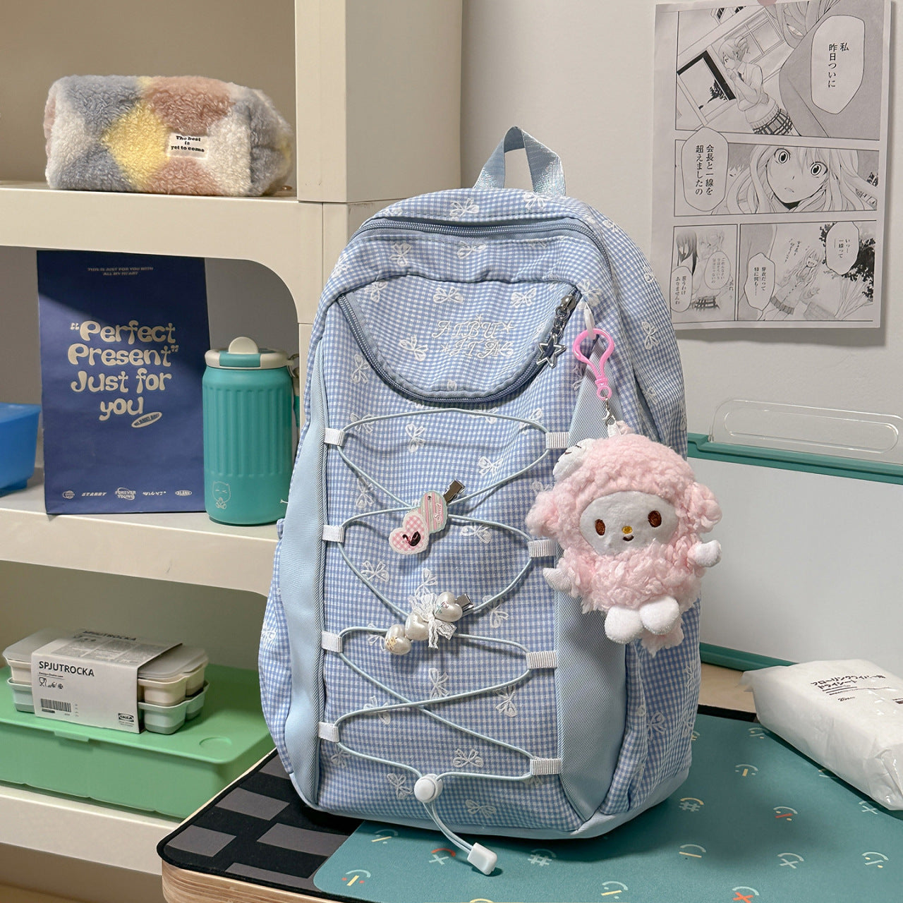Dekorativer Blumenmuster Rucksack