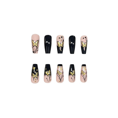 Luxuriöse Schmetterlings-Themen Acryl-Nagelverlängerungen Brehn