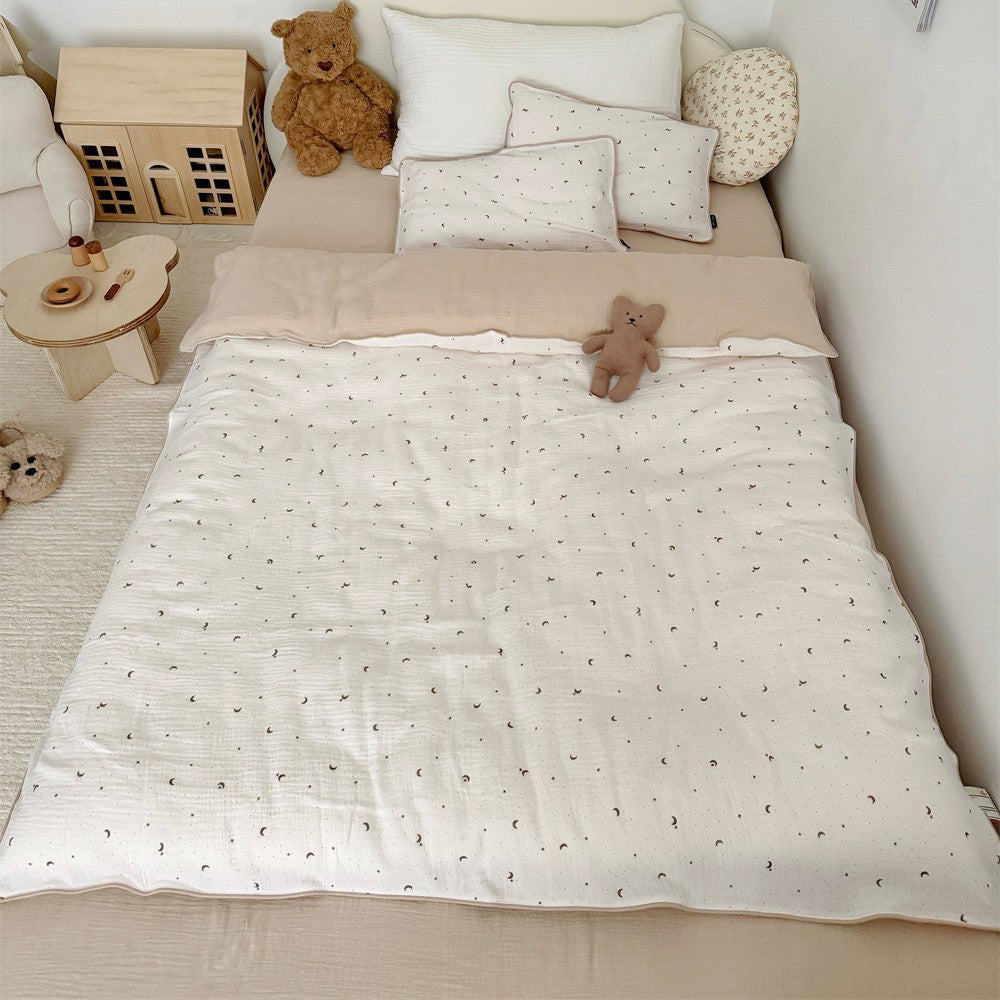 Wendbare Musselin-Kinderbettdecke mit Teddybären-Druck