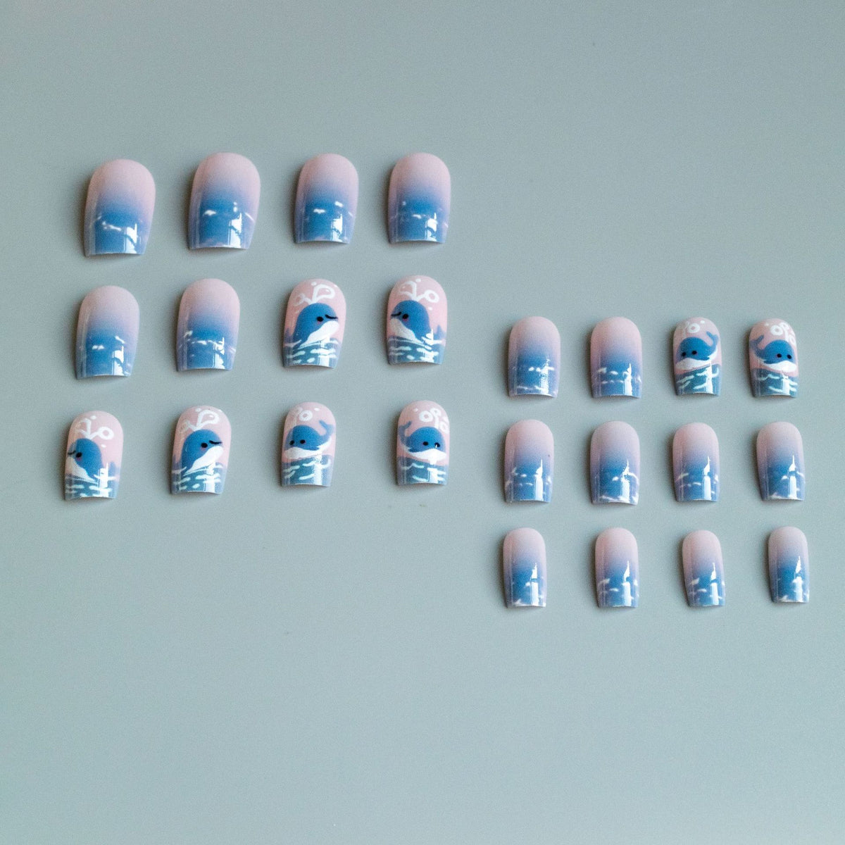 Künstlerisches Wal-Themen-Nagelkunst-Set