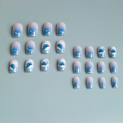 Künstlerisches Wal-Themen-Nagelkunst-Set