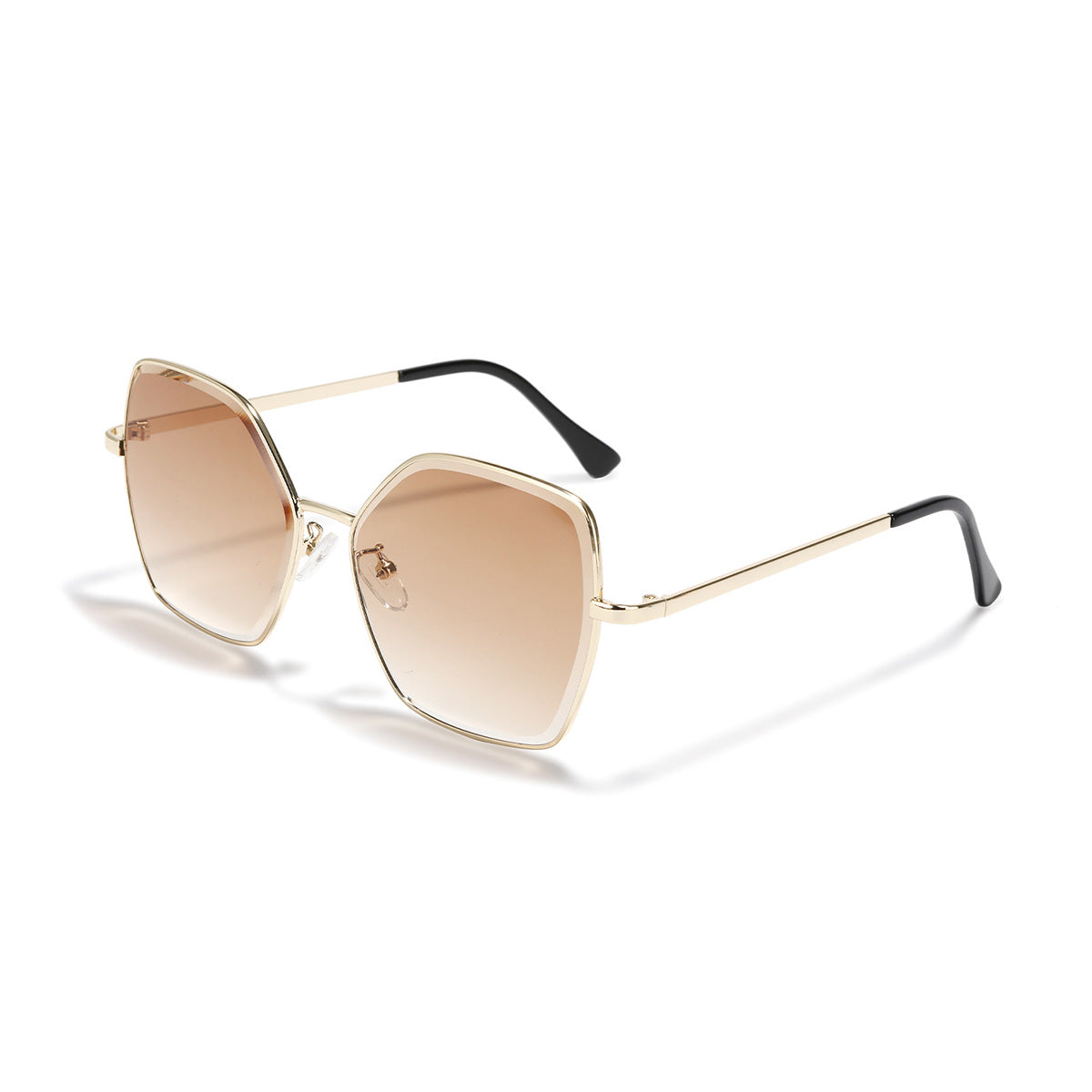 Damen geometrische Sonnenbrille mit modischem Goldrahmen Brehn