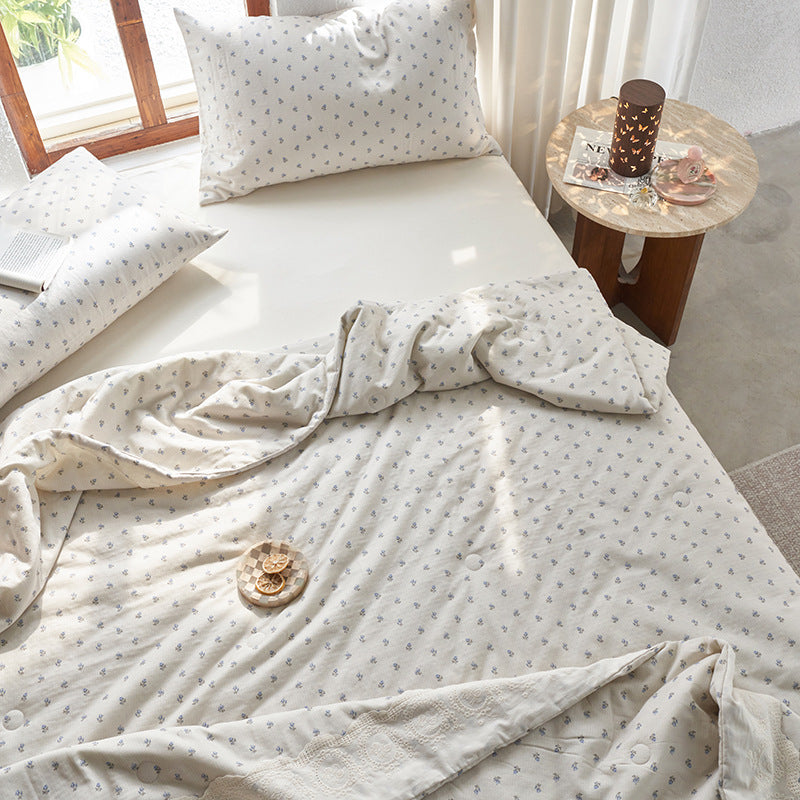 Bettwäsche-Set aus Baumwollsatin mit floralem Vintage-Muster