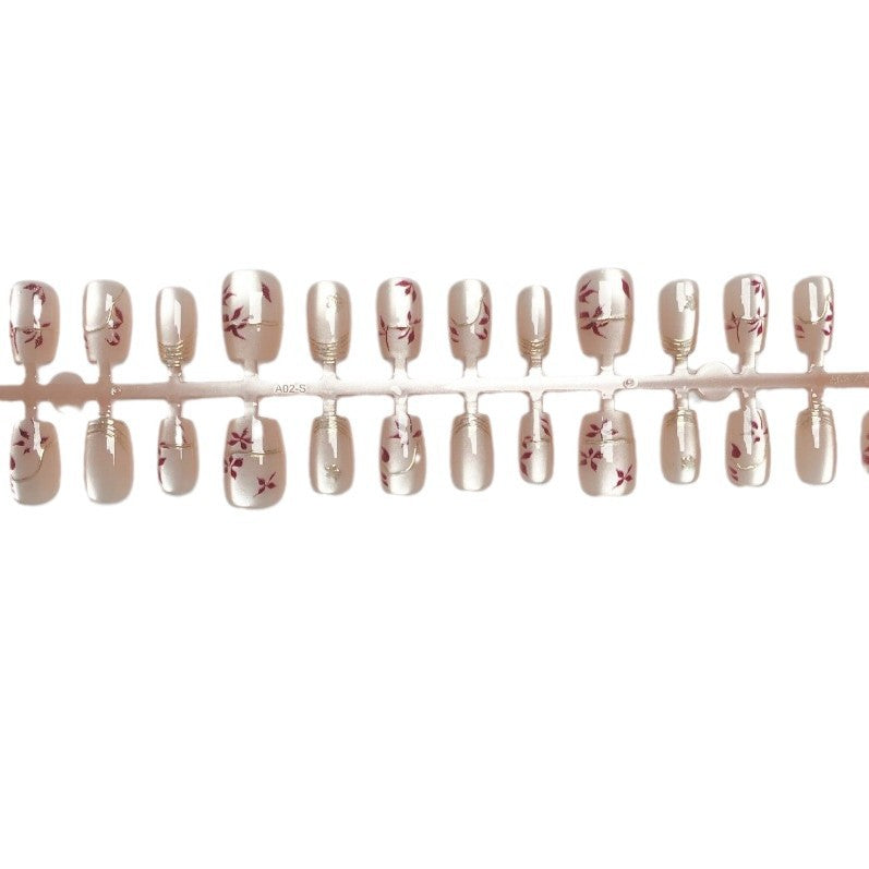 Künstlerisches Floral Press-On Nails Set Brehn