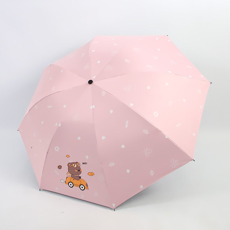 Damen Falt-Regenschirm mit verspieltem Tiermotiv Brehn