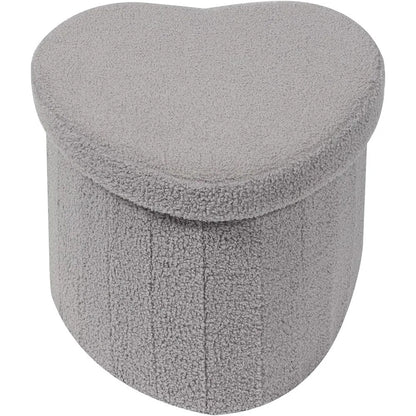 Herzförmiger Plüsch-Speicherhocker Brehn