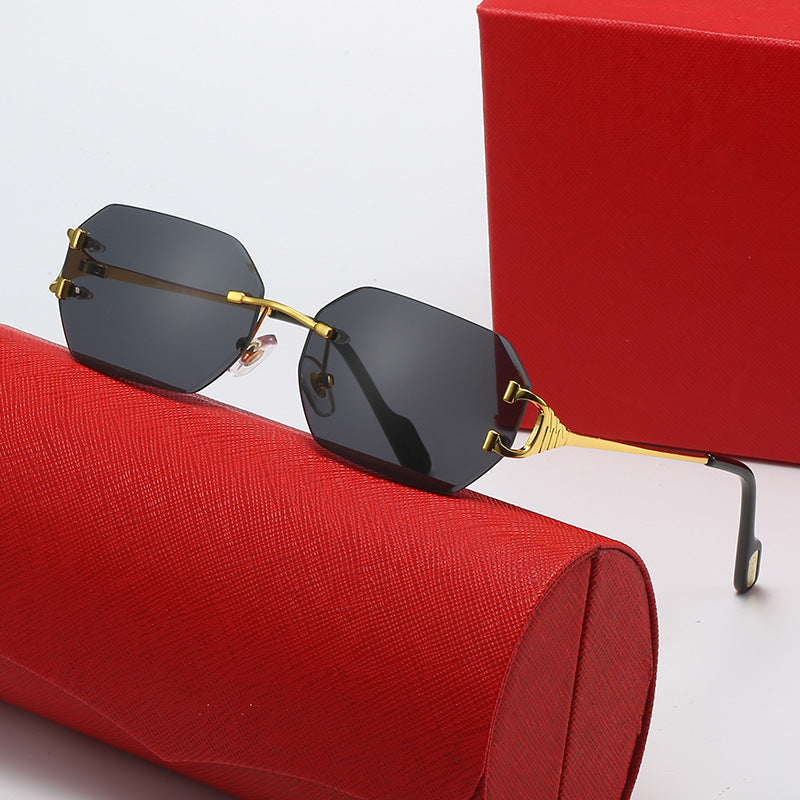 Damen moderne Oktagon-Sonnenbrille mit stylishem Metallrahmen und polarisierenden Gläsern Brehn