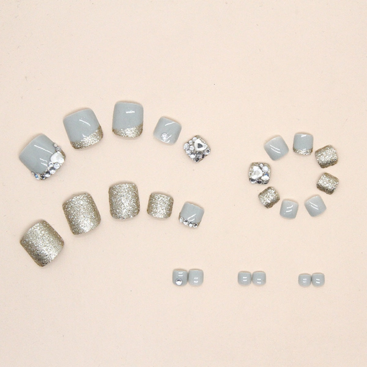 Glamouröse Glitzernde Falsche Nagelkunst Brehn