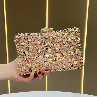Floral Applikation Abend Clutch