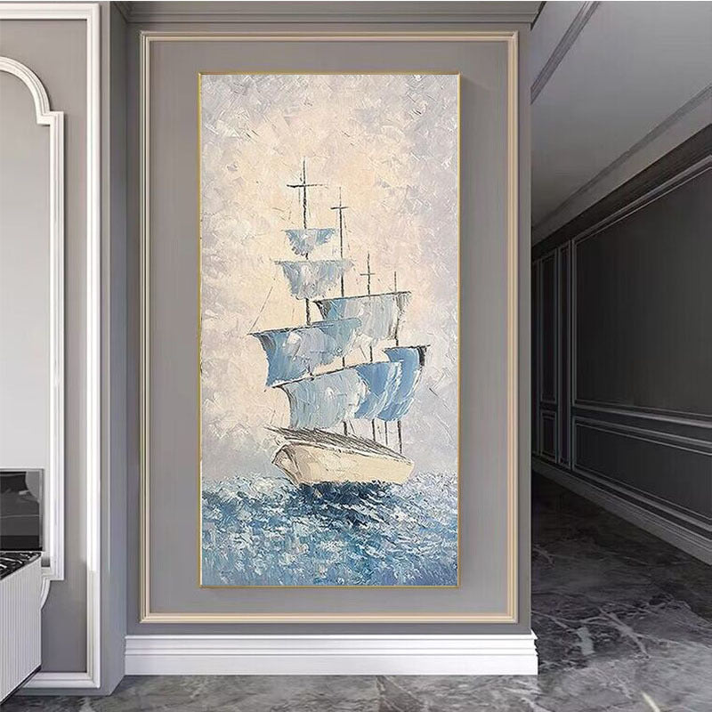 Maritimes Thema Texturiertes Leinwand Kunstwerk