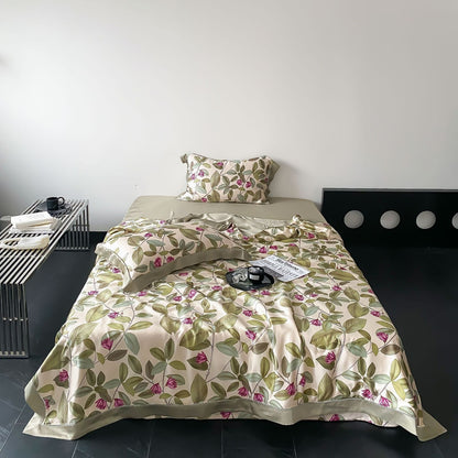 Bettwäsche-Garnitur aus Baumwollsatin mit dezentem Herz-Jacquard und seidig-glänzendem Finish Brehn