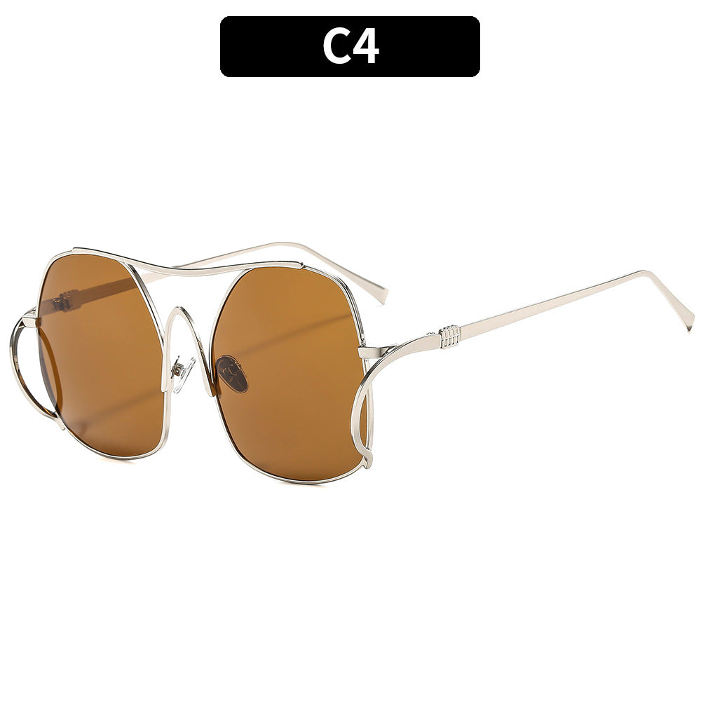 Stylische Übergroße Sechseckige Sonnenbrille
