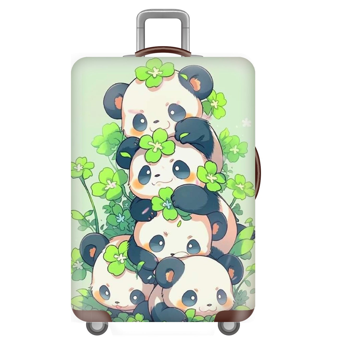 Unisex nan elastische Kofferhülle für Hartschalen-Trolley mit niedlichem Panda-Motiv, dehnbarer Schutzüberzug mit Griff‑ und Rollenöffnungen Brehn