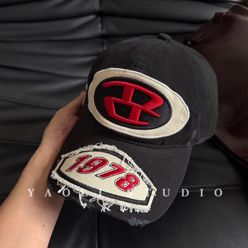 Herren Zerschlissene Grafik Logo Baseballmütze Brehn