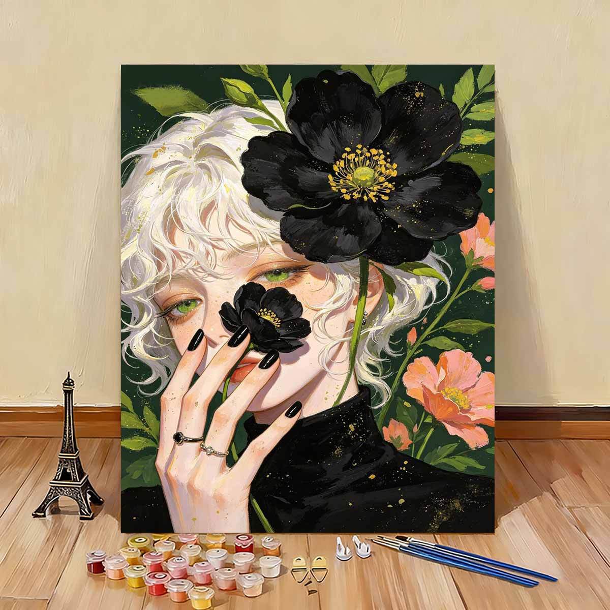 Künstlerische florale Porträt-Leinwandkunst Brehn