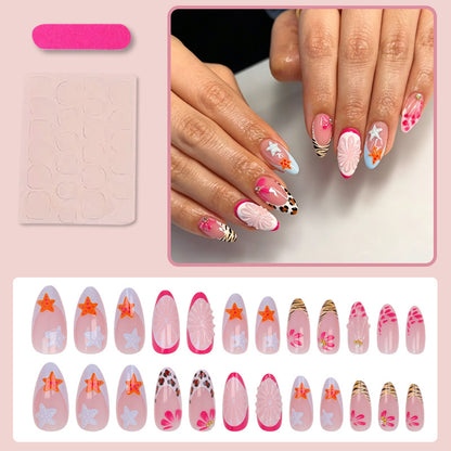 Kunstnagelset mit kreativen floralen und maritimen Designs Brehn