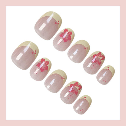 Kunstnagelset mit floralen Designs und elegantem Farbverlauf Brehn