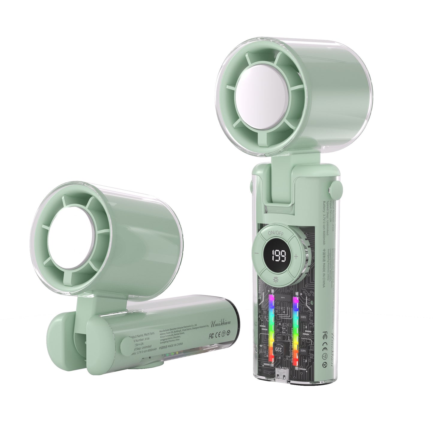 Tragbarer wiederaufladbarer Handventilator Brehn