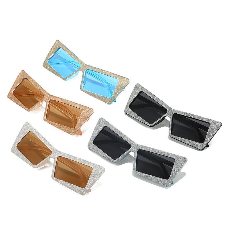 Damen geometrische Sonnenbrille mit glitzernden Elementen Brehn