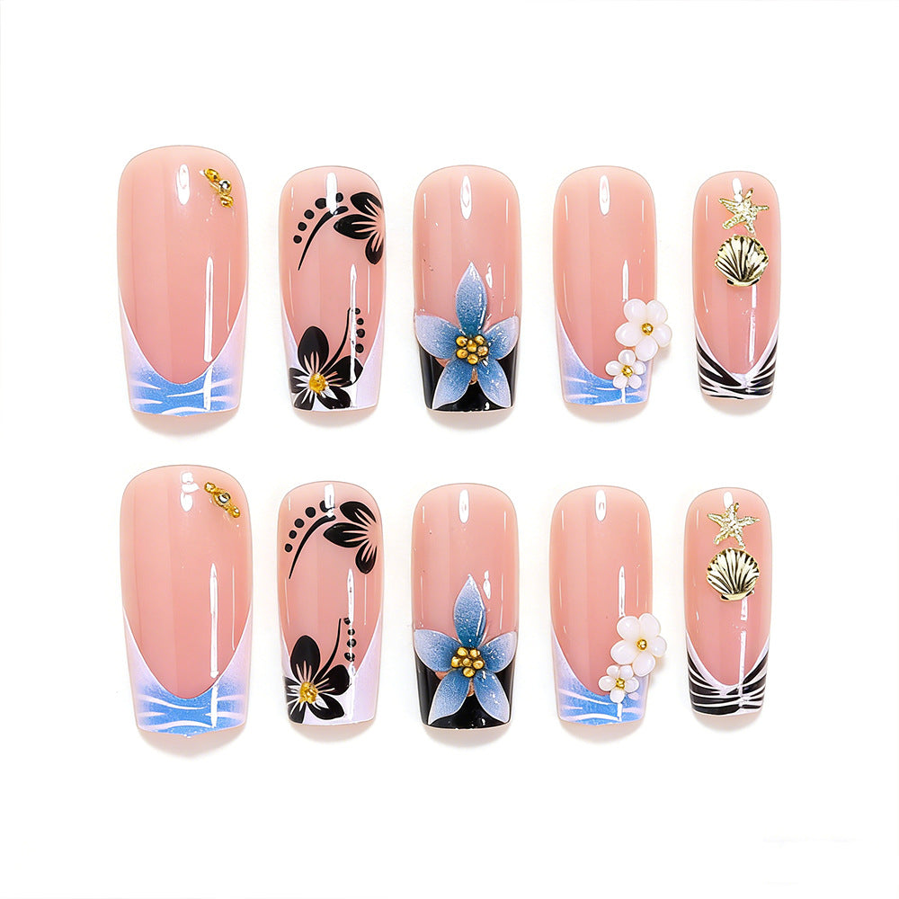 Blumenmuster Nagelkunst Verlängerungen Brehn