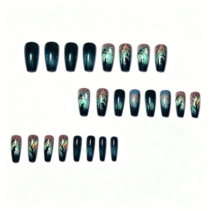 Künstlerische Nachtszene Nagelkunst Brehn