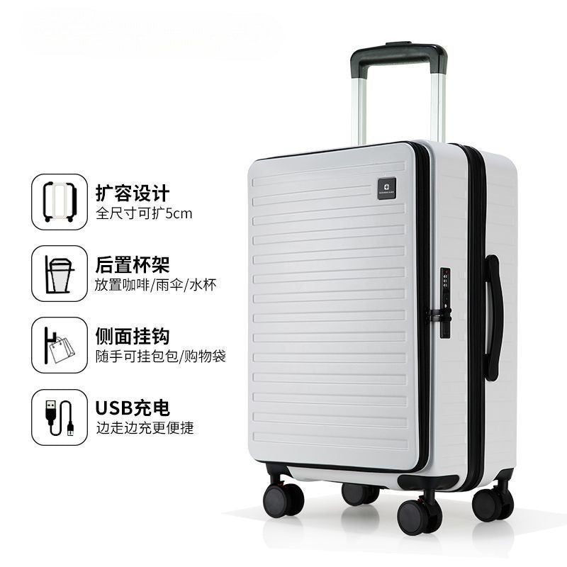 Hartschalen Trolley Mit Integrierter Usb-Ladestation Und Erweiterbarem Stauraum Brehn