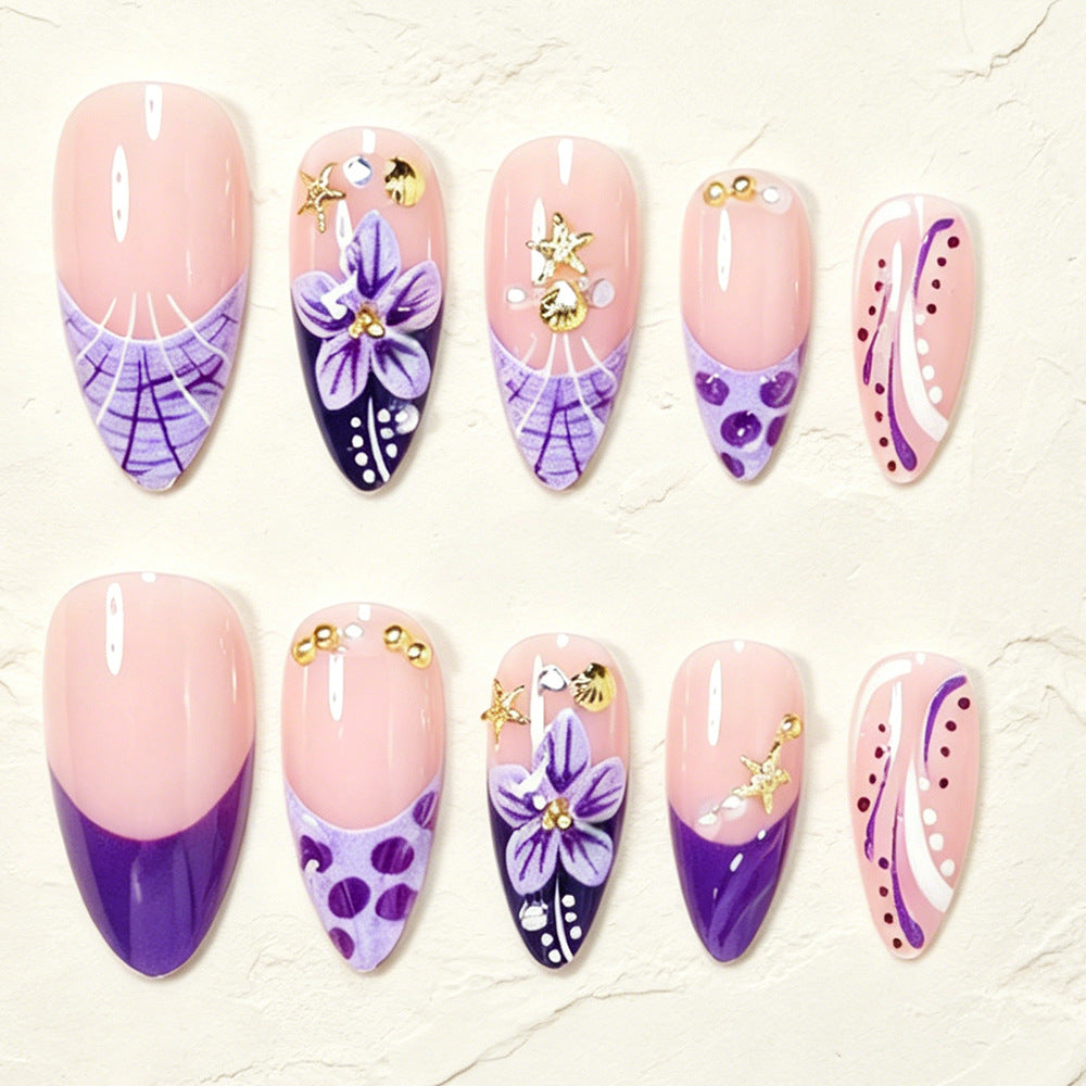 Dekorative Florale Stiletto Nagelkunst Brehn