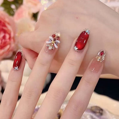 Künstlerische mit Strass veredelte Nagelverlängerungen Brehn
