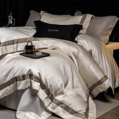 Luxus Jacquard Bettbezug Set mit Satinrand