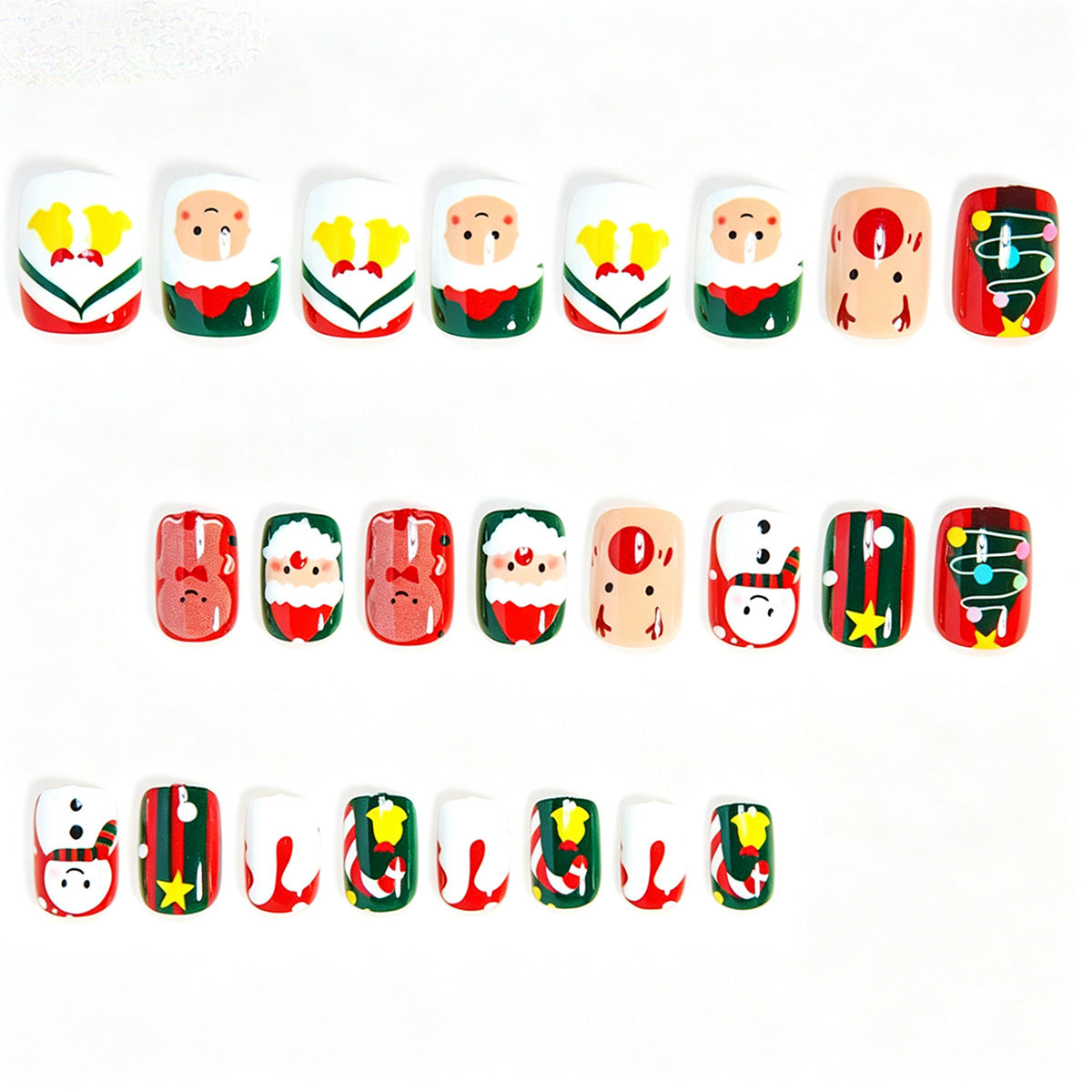 Festliche Feiertags-Themen Press-On Nail Art Brehn