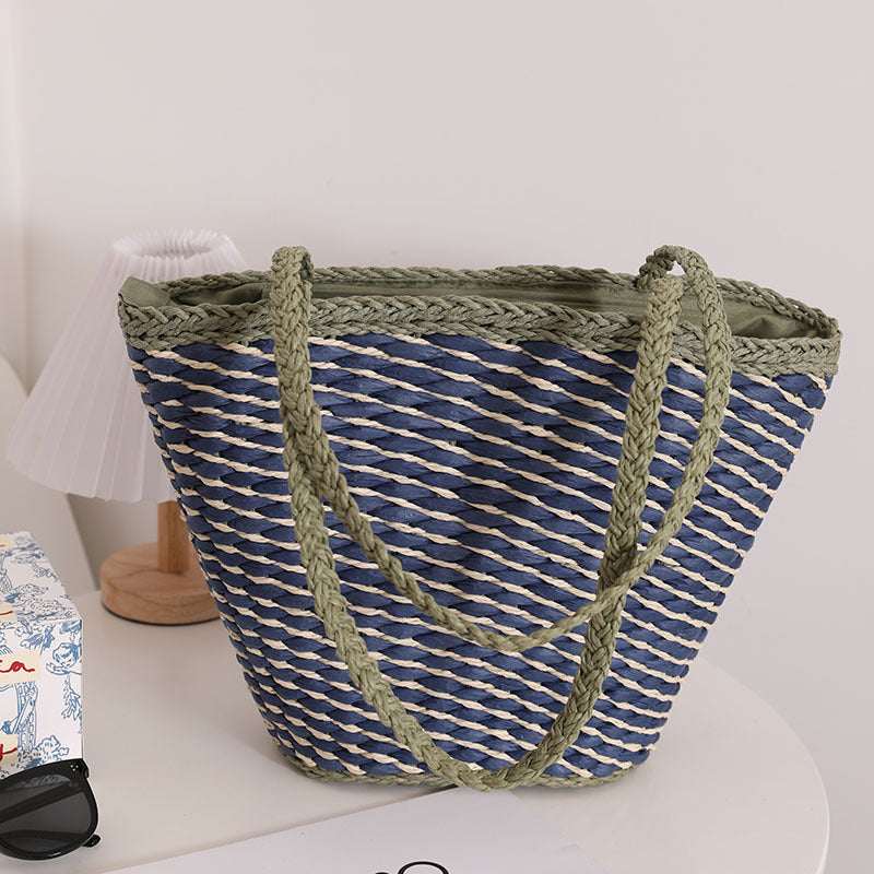 Geflochtene Strandtasche mit Breiten, Stabilen Griffen Brehn