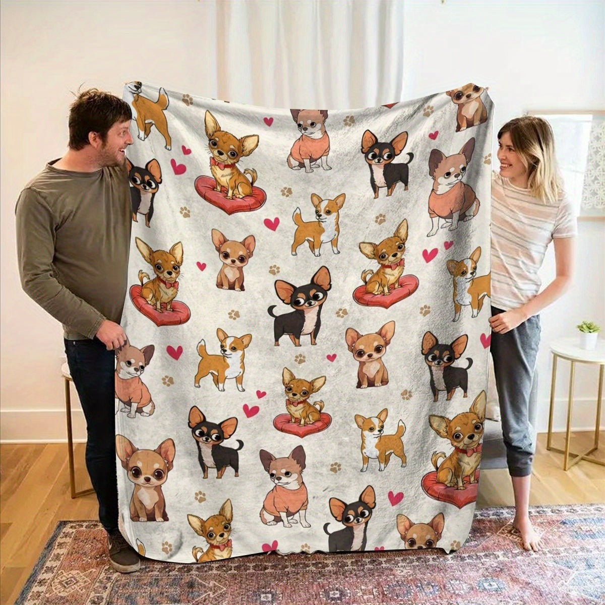Weiche Cartoon-Dackel-Themen-Fleece-Decke