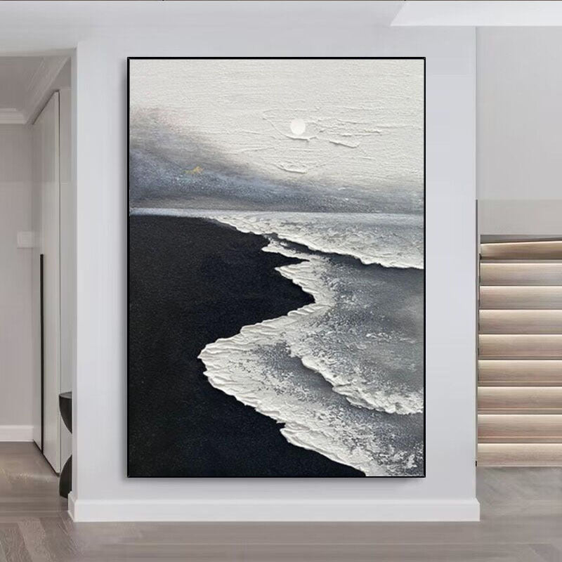 Abstrakte Meereslandschaft Texturierte Leinwand Kunstwerke