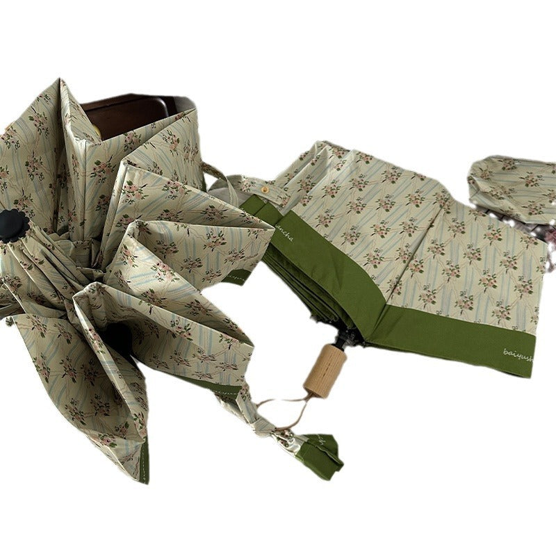 Damen eleganter Faltregenschirm mit floralem Design Brehn