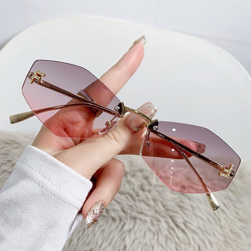 Damen Designer-Sonnenbrille mit innovativem sechseckigem Rahmen Brehn