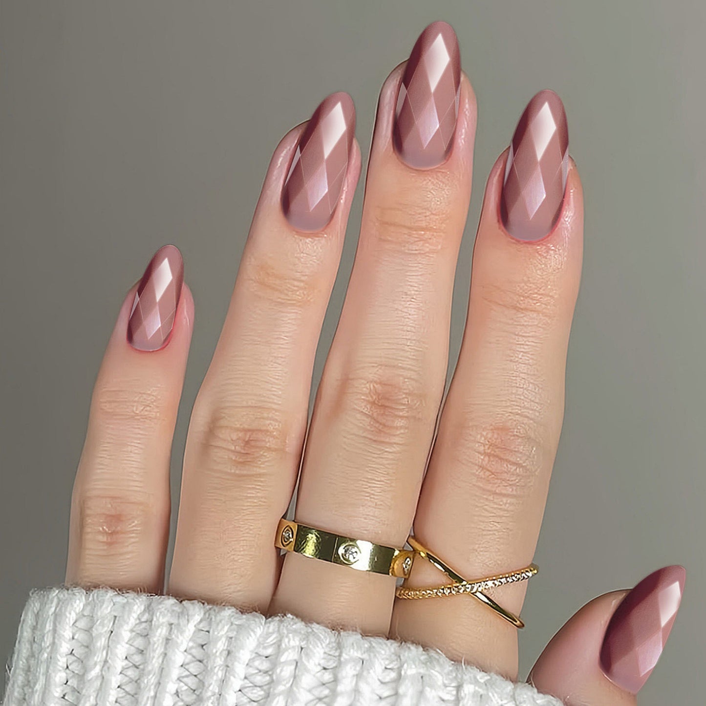 Diamantförmige Glänzende Nail Extensions Brehn
