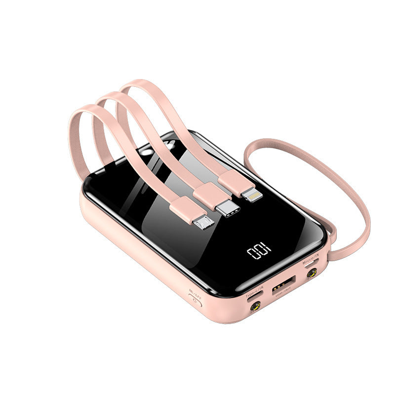 Tragbare Powerbank mit Integrierten Ladekabeln und Digitaler Anzeige Brehn
