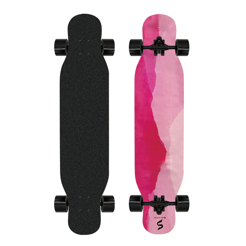 Künstlerisch mit Löwenmotiv verziertes Longboard Brehn