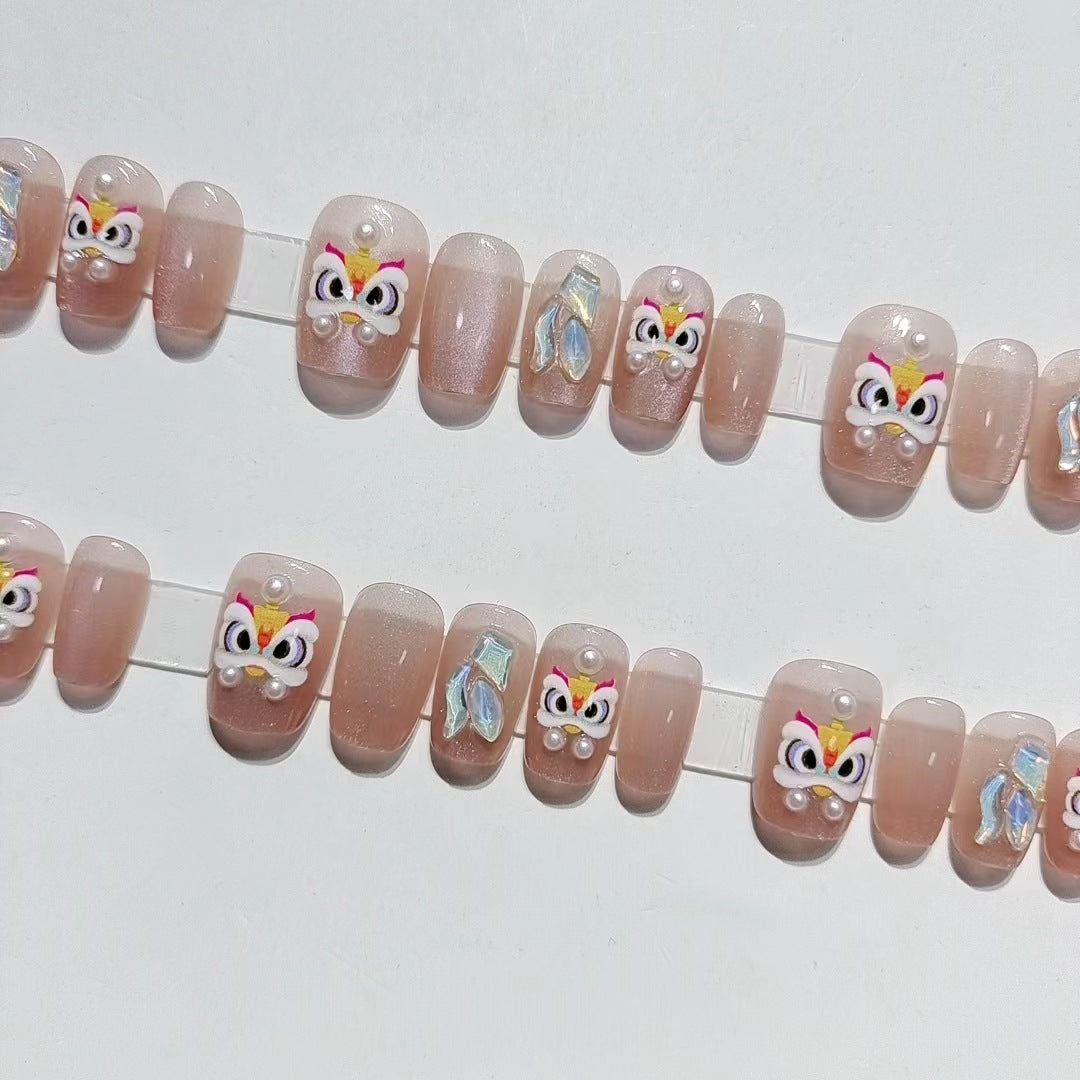 Designer Schmetterlings-Motiv Press-On Nagel Set Brehn